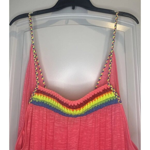PITUSA Women's Hot Pink Braided Low Back Sleeveless Maxi Dress Sz Standard Beach - Picture 3 of 10